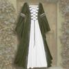 Women's Medieval Dresses Renaissance Costume Gothic Vintage Flared Sleeves Halloween Cosplay Floor Length Party Dress Green view 2