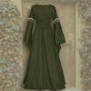 Women's Medieval Dresses Renaissance Costume Gothic Vintage Flared Sleeves Halloween Cosplay Floor Length Party Dress Green view 3