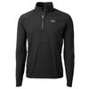 Cutter & Buck Men's Black Baltimore Ravens Adapt Eco Knit Hybrid Recycled Quarter-Zip Raglan Jacket view 1