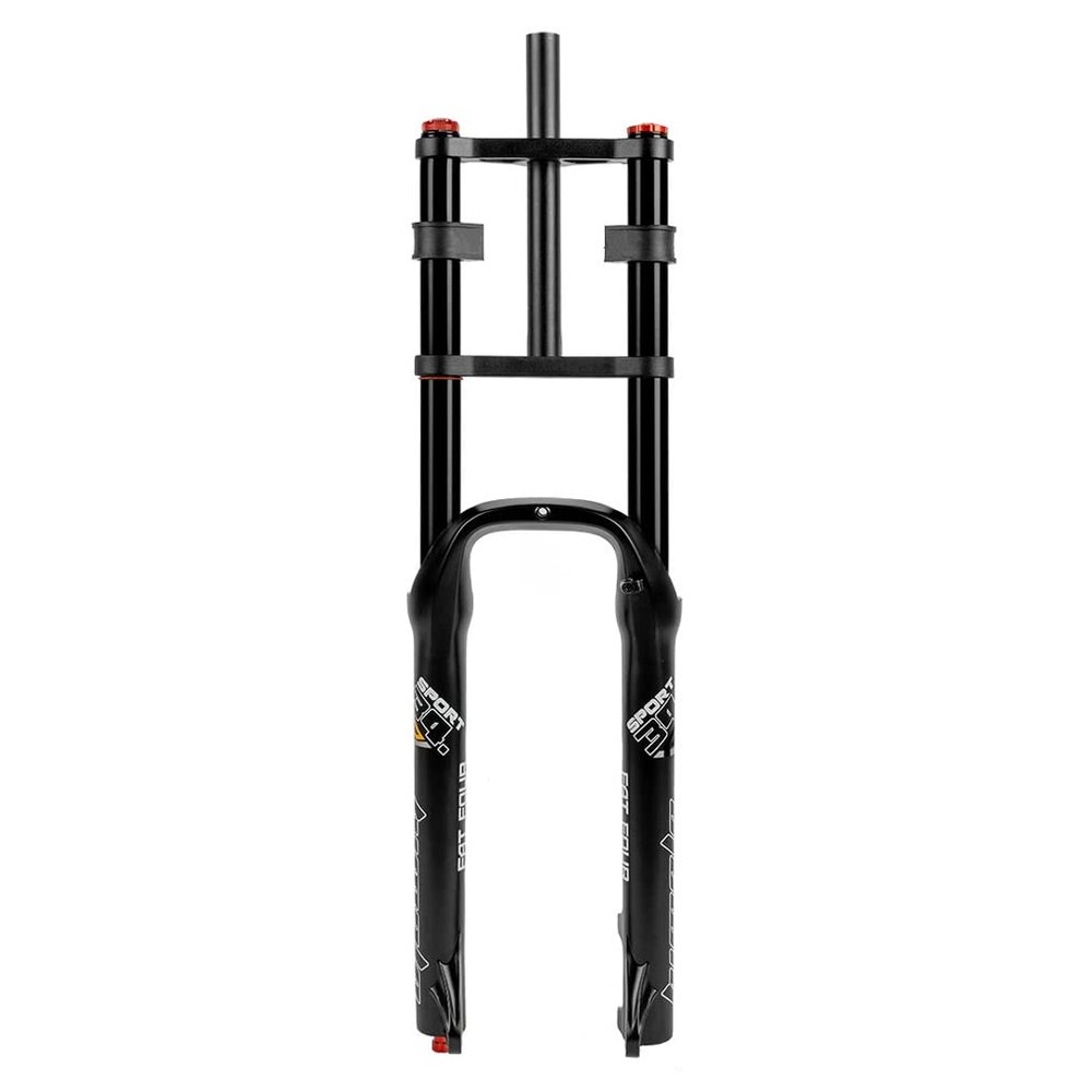 HSQMA 26 Inch Fat Bike Air Fork Beach/Snow Bike Suspension Front Fork Double Shoulder Downhill Shock Absorber 1-1/8 Straight Travel 140mm for 4.0" Tire Rebound Adjust Manual Lock