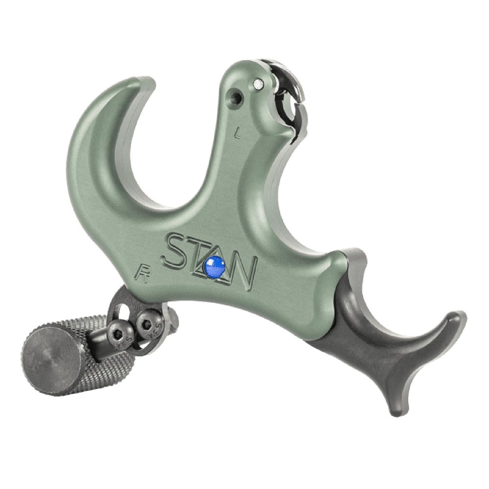Stan OnneX Resistance Archery Release Ergonomic 3 & 4 Finger Grip, Universal Handle Platform, Crisp Searing System, Trainer Lock, Modular Fit, Sage, L