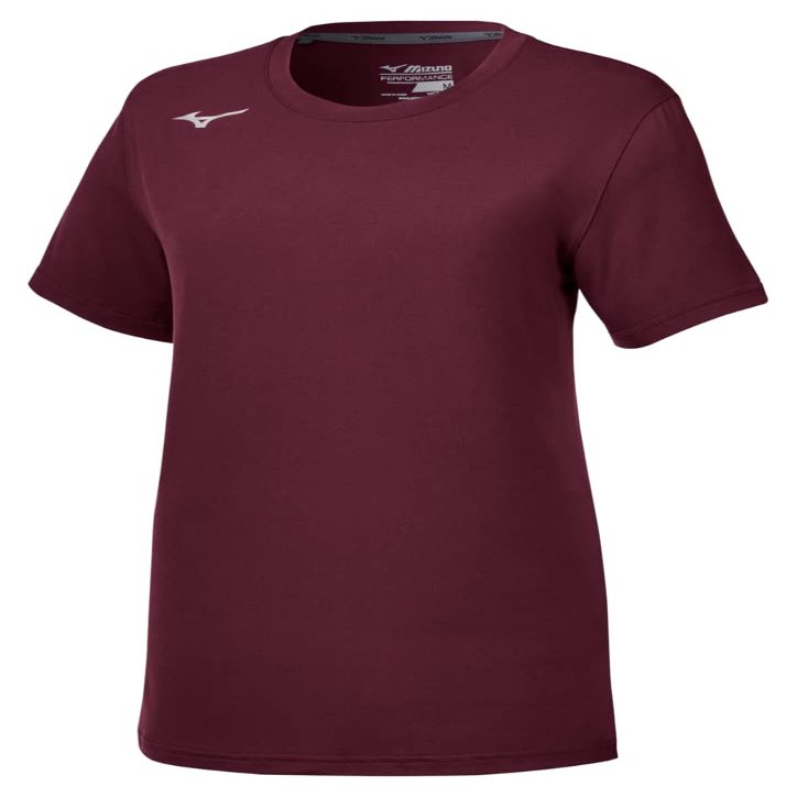 Mizuno Youth Girl's Short Sleeve Attack Tee 3.0, Cardinal, Medium