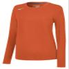 Mizuno Girls' Long Sleeve Attack Tee, Orange, Medium view 1