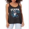 Marvel Classic Venom Grunge Women's Racerback Tank Top, Black Heather, Large view 1