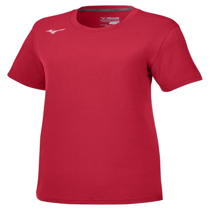 Mizuno Girls' Short Sleeve Attack Tee 3.0, Red, Medium
