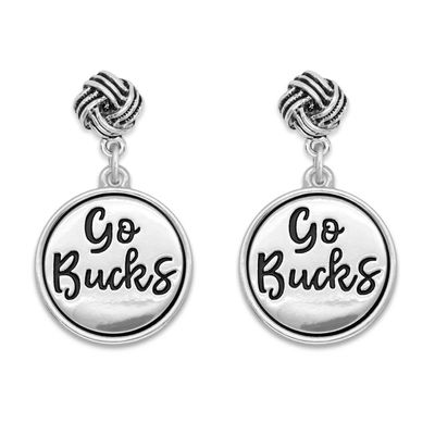 From the Heart Ohio State Buckeyes Go Bucks Silver Twist and Shout Earrings Jewelry Gift OSU