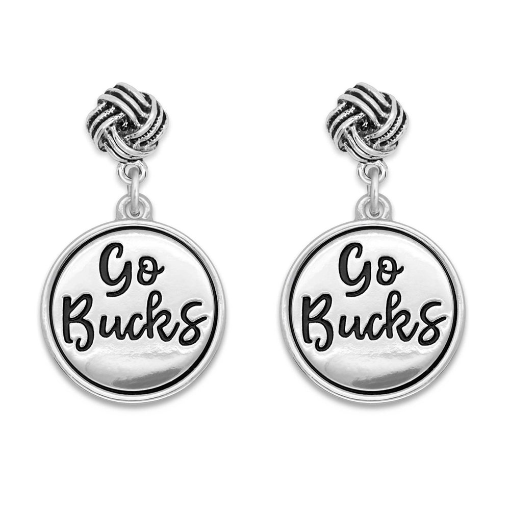 From the Heart Ohio State Buckeyes Go Bucks Silver Twist and Shout Earrings Jewelry Gift OSU