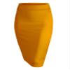 MBJ WB700 Women's Premium Scuba Stretch High Waist Pencil Skirt Below Knee for Office Wear L Mustard view 1
