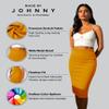 MBJ WB700 Women's Premium Scuba Stretch High Waist Pencil Skirt Below Knee for Office Wear L Mustard view 3