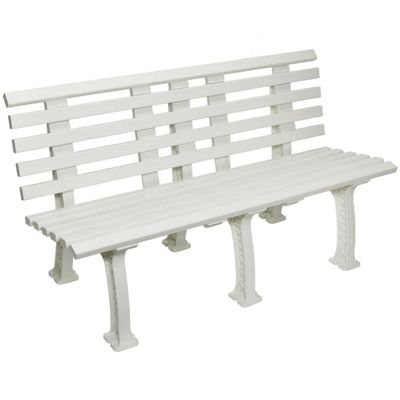 Tourna Courtside Duty Tennis Court Bench (White), 5 Foot Bench Size