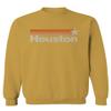 0490. Vintage Retro Graphic Style Houston Texas Men's Crewneck Sweatshirt (Gold Medium) view 1