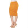 MBJ WB700 Women's Premium Scuba Stretch High Waist Pencil Skirt Below Knee for Office Wear XL Mustard view 4
