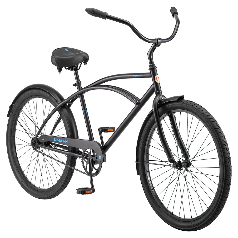 Schwinn Huron 1 Cruiser Bike, 26 Inch Bike for Women and Men, Single-Speed Beach Cruiser Bicycle, Rear Coaster Brake, Comfortable Padded Seat, Upright Riding Position, Adult Bicycle