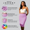 MBJ WB700 Women's Premium Scuba Stretch High Waist Pencil Skirt Below Knee for Office Wear M Lilac view 3