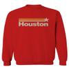 0490. Vintage Retro Graphic Style Houston Texas Men's Crewneck Sweatshirt (Red, Small) view 1