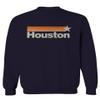 0490. Vintage Retro Graphic Style Houston Texas Men's Crewneck Sweatshirt (Navy Small) view 1