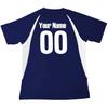 Customized Greece Soccer Jersey Youth Large in Navy Blue and White view 2