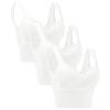 3 Pieces Womens Sports Bra No Wire Comfort Sleep Bra Plus Size Workout Womens Bras Comfortable Wide Band White view 3