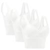 3 Pieces Womens Sports Bra No Wire Comfort Sleep Bra Plus Size Workout Womens Bras Comfortable Wide Band White view 4