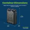Scepter Military Water Container for Camping/Emergency/Off-Road, 5 Gallon, Black view 3