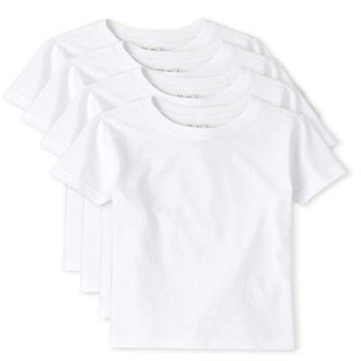 The Children's Place boys Short Sleeve Undershirt, White -4 Pack, X-Small US
