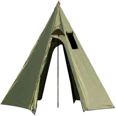DANCHEL OUTDOOR Backpacking Hot Tent with Stove Jack, 4 Season Lightweight Small Tipi Tent for 2-4 Person Winter Camping Hunting, 13FT Green