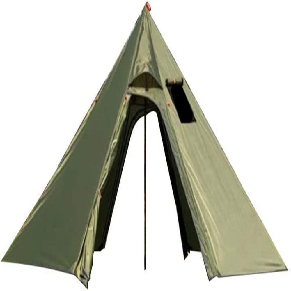 DANCHEL OUTDOOR Backpacking Hot Tent with Stove Jack, 4 Season Lightweight Small Tipi Tent for 2-4 Person Winter Camping Hunting, 13FT Green
