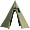 DANCHEL OUTDOOR Backpacking Hot Tent with Stove Jack, 4 Season Lightweight Small Tipi Tent for 2-4 Person Winter Camping Hunting, 13FT Green view 1