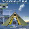 DANCHEL OUTDOOR Backpacking Hot Tent with Stove Jack, 4 Season Lightweight Small Tipi Tent for 2-4 Person Winter Camping Hunting, 13FT Green view 2