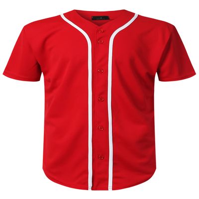 AIRNINE Men's Bandana Print Baseball Jersey Button Down Shirts (S to 5XL) (Red_J42, 5X-Large)