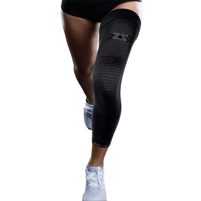 Zensah Full Leg Compression Sleeve - Long Full Length Support for Thigh, Knee, Calf for Men, Women, Running, Basketball, Football (Medium, Black)