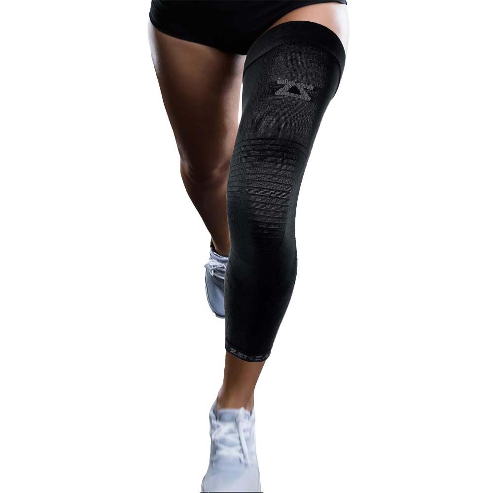 Zensah Full Leg Compression Sleeve - Long Full Length Support for Thigh, Knee, Calf for Men, Women, Running, Basketball, Football (Medium, Black)