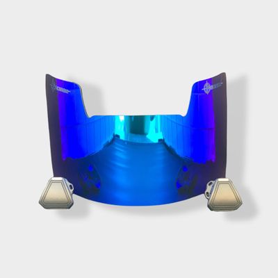 Precision Revo Blue 2.0 Football Helmet Visor // Fits Kids, Youth & Adult Helmets // Eye Protection for Helmet and Facemask // Dark Tinted Visor
