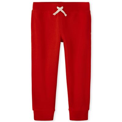 The Children's Place Boys' Active Fleece Jogger Sweatpants, Red, Large