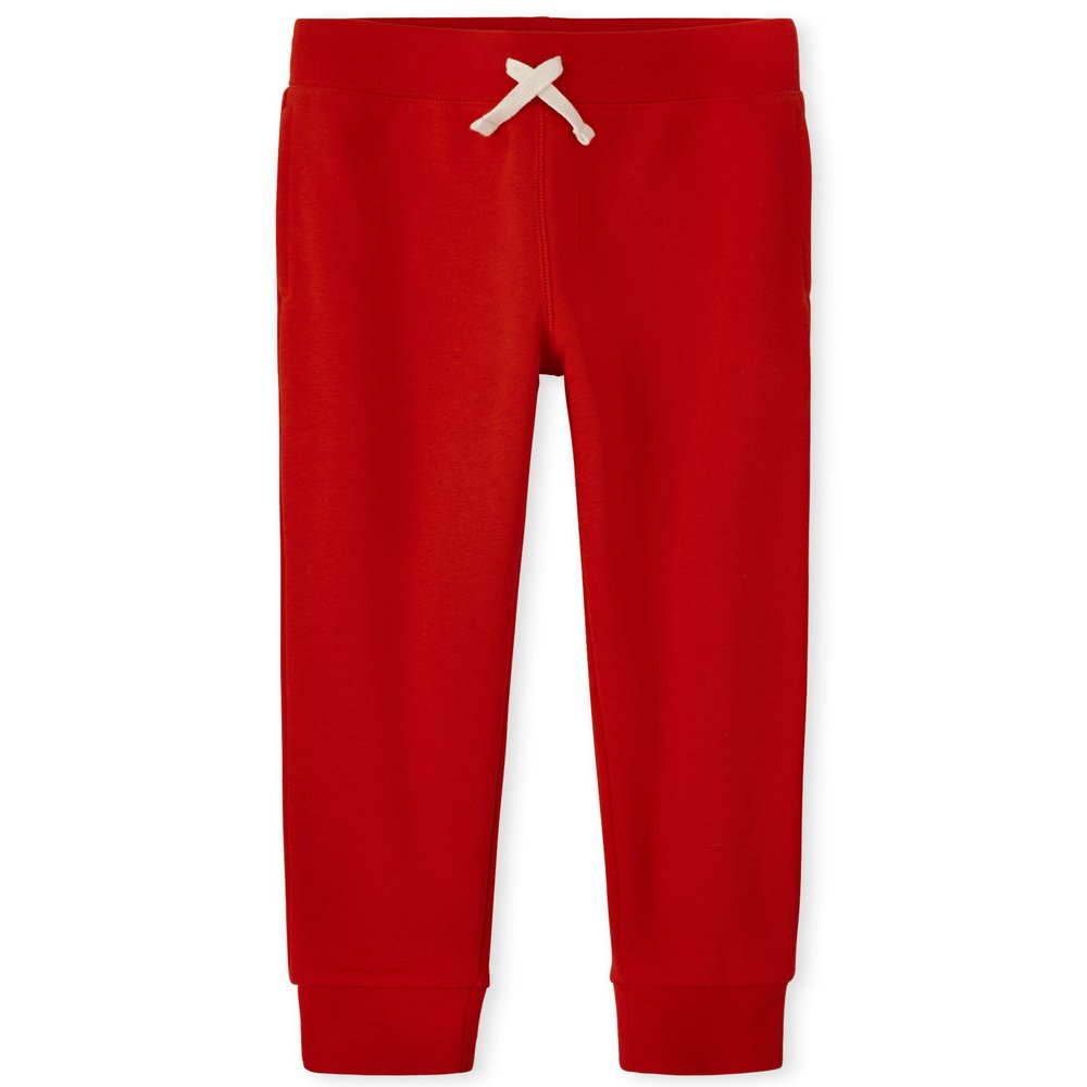 The Children's Place Boys' Active Fleece Jogger Sweatpants, Red, Large