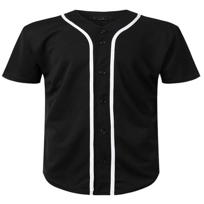 AIRNINE Men's Bandana Print Baseball Jersey Button Down Shirts (S to 5XL) (Black_J42, 4X-Large)