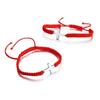 2 Pieces Friendship Cross Bracelet Black String Rope Braided Bracelet Stainless Steel Handmade Lucky Matching Couple Strand Bracelets Kabbalah Protection Cross Religion Jewelry-red B view 1