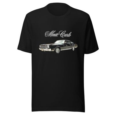 1972 Chevy Monte Carlo American Classic Car Muscle Cars Short-Sleeve T-Shirt Black