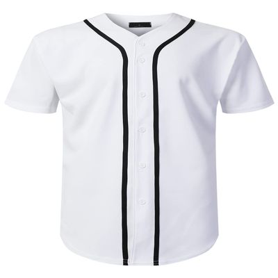 AIRNINE Men's Bandana Print Baseball Jersey Button Down Shirts (S to 5XL) (White_J42, 4X-Large)