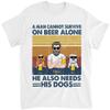 Gossby Personalized Custom Shirt (2 Dogs) A Man Cannot Survive on Beer Alone He Also Needs his Dogs Personalized Dog Dad Gift view 1