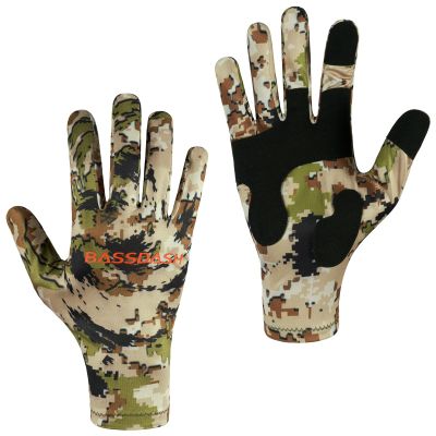 BASSDASH Mens Camo Hunting Gloves UPF 50+ Lightweight Touchscreen Gloves for Warm Weather Fishing Hiking Outdoor Activities