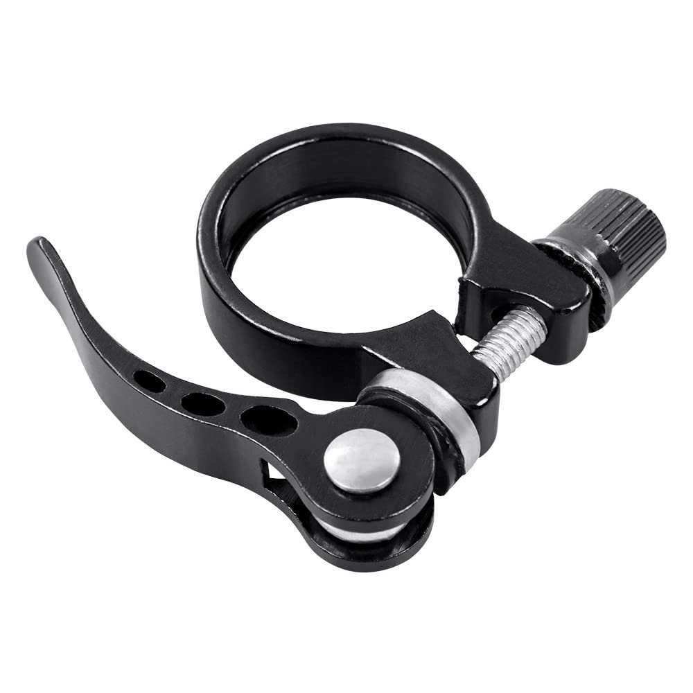 Bike Seatpost Clamp Quick Release Bicycle Seat Clamp Aluminium Alloy Tube Clip for Road Bike Casual Bike,Multiple Colors 28.6mm,31.8mm,34.9mm (28.6mm, Black)