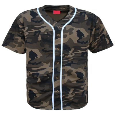 AIRNINE Men's Bandana Print Baseball Jersey Button Down Shirts (S to 5XL) (Olive Camo_J42, Medium)