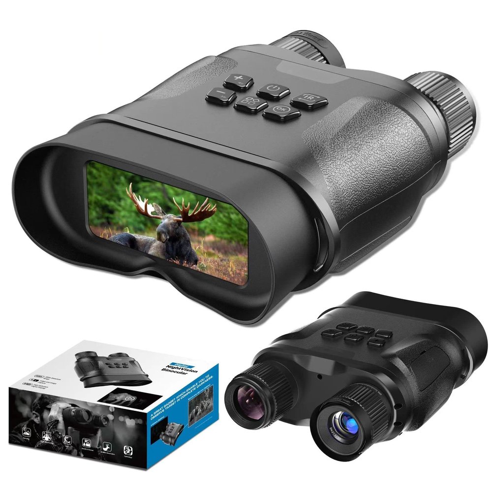 Night Vision Goggles, Digital Infrared Night Vision Binoculars for Adults 4X Optical Zoom for Hunting, Camping, Travel, Birding,Auto Save Photos and Videos,Black