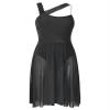 Huimingda Women Dress for Lyrical Dance Leotard Sleeveless Modern Contemporary Dancewear Costume Irregular Tulle Skirt Black Medium view 3