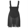 Huimingda Women Dress for Lyrical Dance Leotard Sleeveless Modern Contemporary Dancewear Costume Irregular Tulle Skirt Black Medium view 4