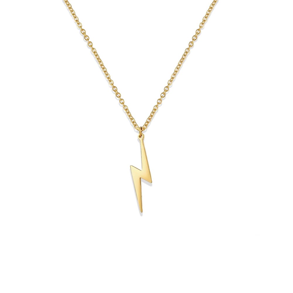 Amaxer Lightning Bolt Necklace Thunder Minimalist Pendant Thunder Pendant Chain Unisex Jewelry Charm Inspirational Gift (Flash)