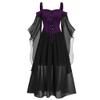 Medieval Costume Women Butterfly Sleeve Maxi Dress Cold Shoulder Steampunk Corset Dress Gothic Clothes view 1