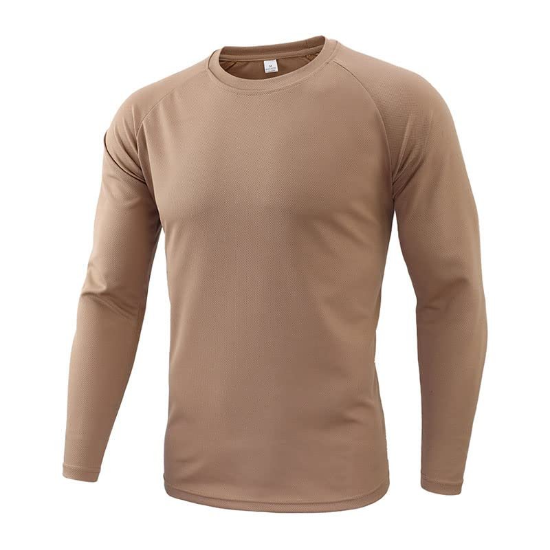 Outdoor Sports Airsoft Hunting Shooting Uniform Combat BDU Tactical Quick Dry Camouflage Shirt - Tan - XL