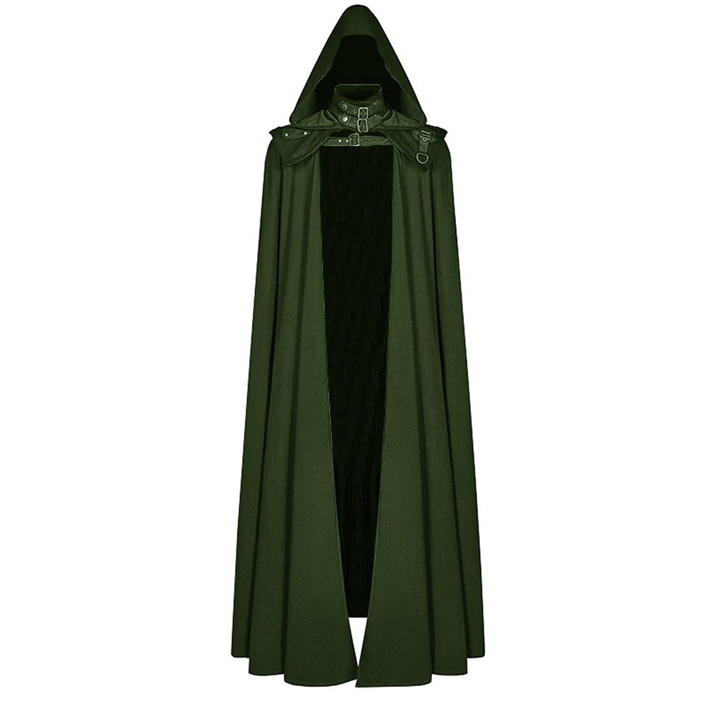 SHOPESSA Medieval Cape with Hood for Women Plus Size Maxi Unisex Full Length Hooded Robe Cosplay Halloween Witch Cloak
